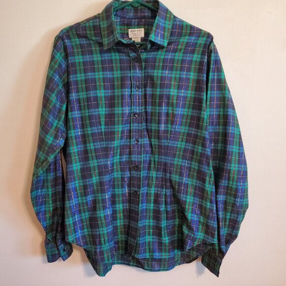 Hobby Horse Show Shirt Blue Green Gold Red Metallic Threading Large - Picture 10 of 16